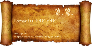 Morariu Máté névjegykártya